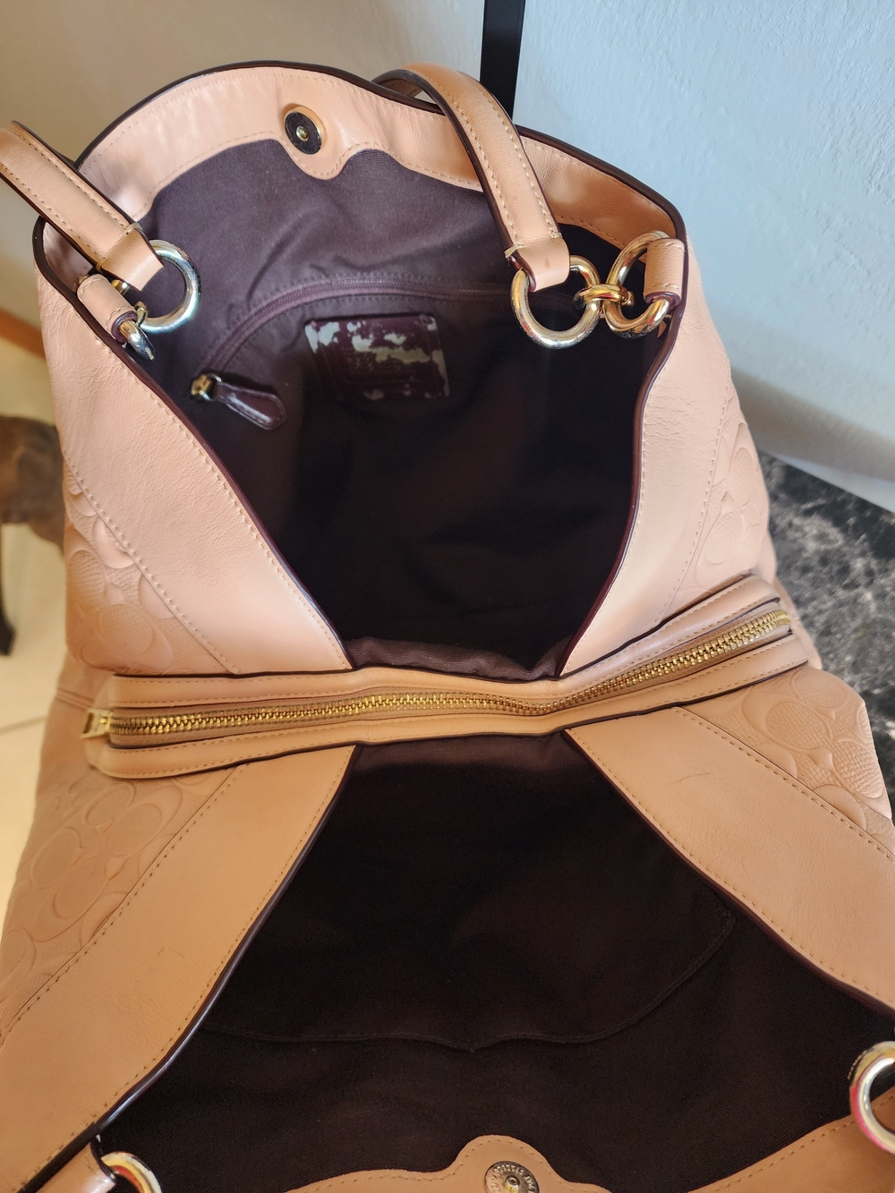 Coach Lexy Shoulder Bag In Nude Pink With Puffed Monogram - Picture 10 of 15